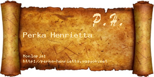 Perka Henrietta névjegykártya